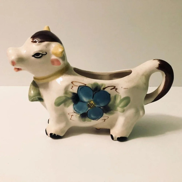 Vintage Ceramic Cow Creamer made  in Japan 5 Inch Tall Floral - Picture 14 of 14